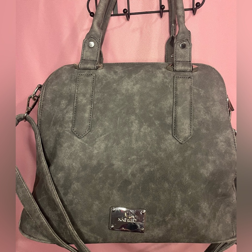Nine West Gray Shoulder/Crossbody Bag Purse